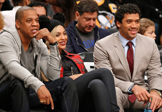 Jay-Z, Beyonce, Russell Wilson Jay-Z, Beyonce, Russell Wilson